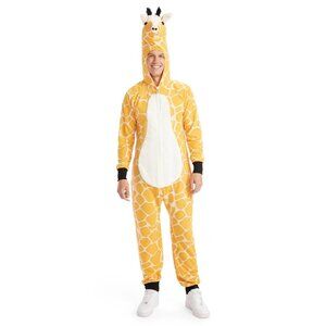 Tipsy Elves Giraffe Costume Onesie Pajamas Adult Men Size S Orange & White